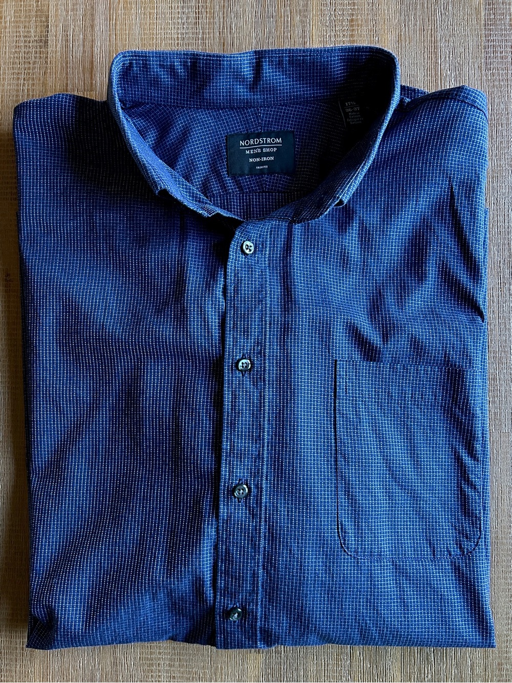 Nordstrom Men's Shop Non-Iron Trim Fit Dress Shirt, 17.5, 36-37. - Picture 10 of 14